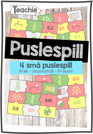 Puslespill - Brøk, desimaltall og prosent 2