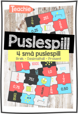 Puslespill - Brøk, desimaltall og prosent