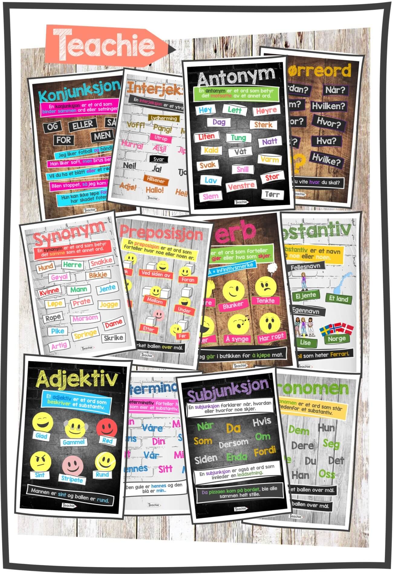 Plakater ordklasser - Teachie